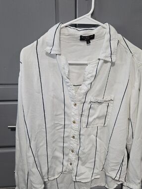 Velvet Heart White Shirt with Navy Trim